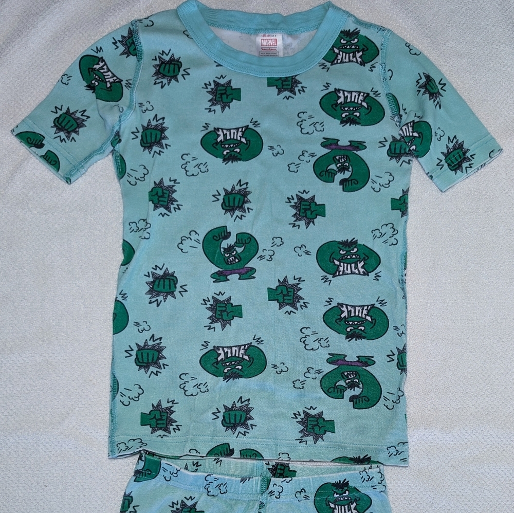 Hanna Andersson Marvel Hulk Short Johns Pajamas Sleepwear 130 (8)